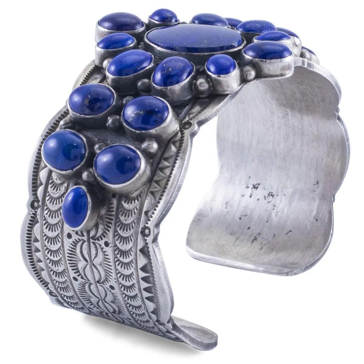 Michael & Rose Calladitto Lapis Lazuli Navajo Usa Native American Made 925 Sterling Silver Cuff 1