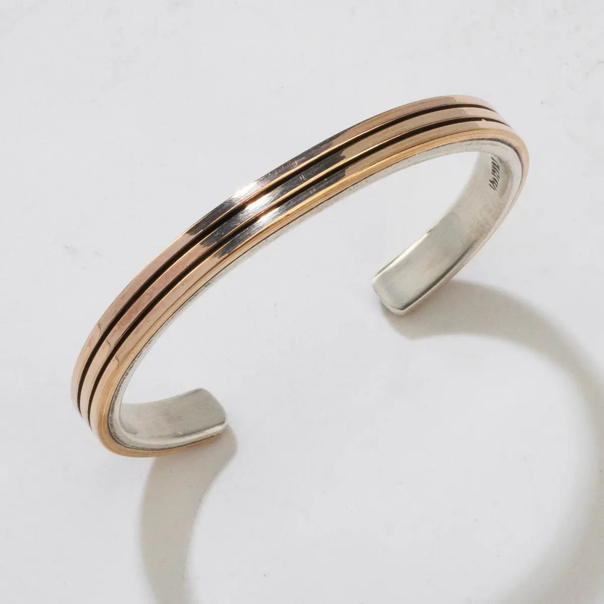 Navajo Usa Native American Made 12K Gold Filled & 925 Sterling Silver Cuff 1