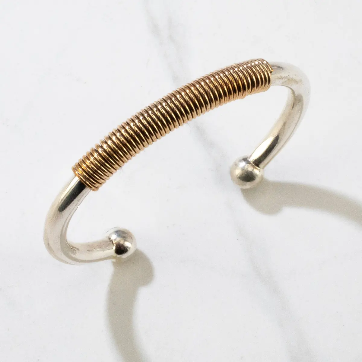 Navajo Usa Native American Made 12K Gold Filled & 925 Sterling Silver Cuff 1