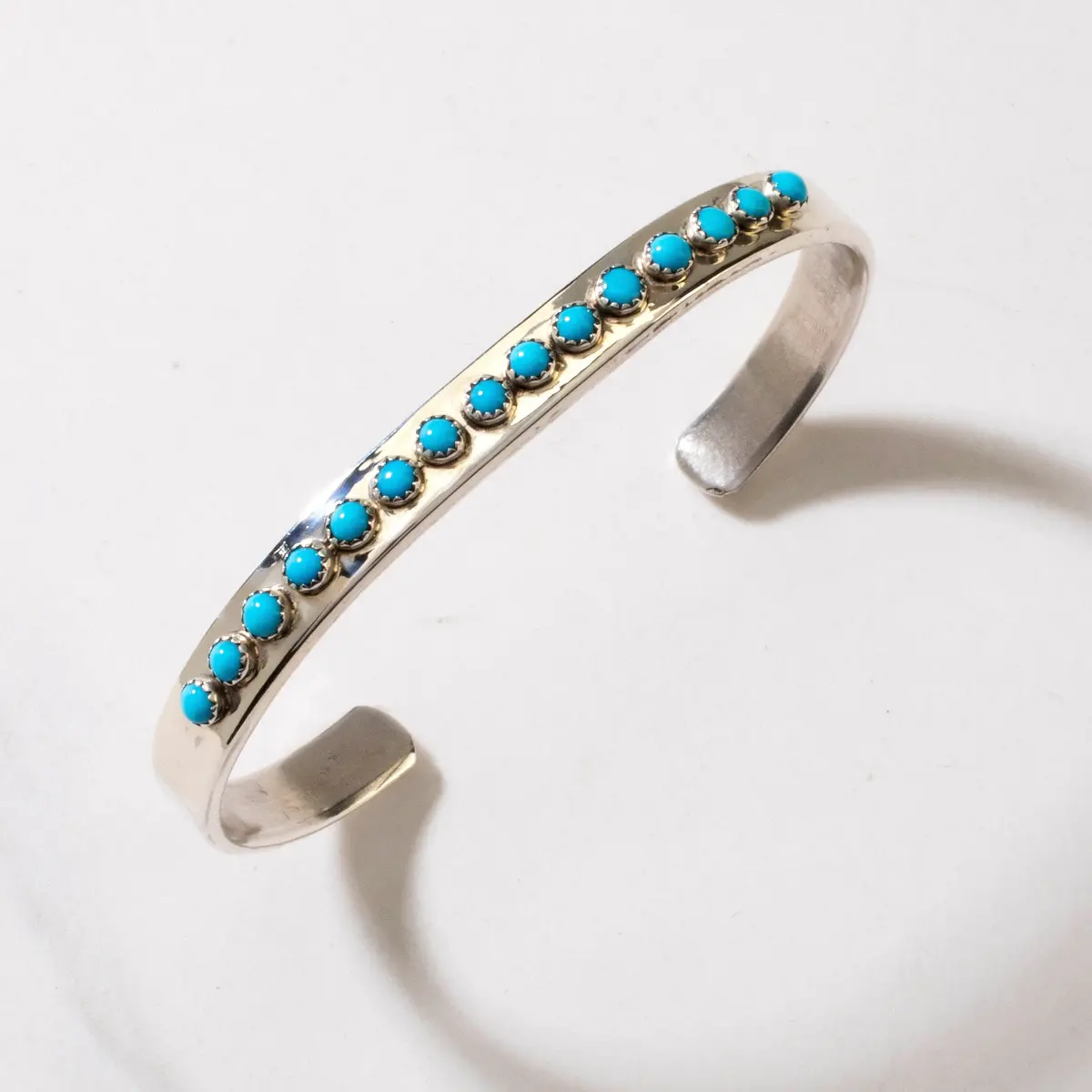 Patrick Yazzie Navajo Sleeping Beauty Turquoise Usa Native American Made 925 Sterling Silver Cuff 1