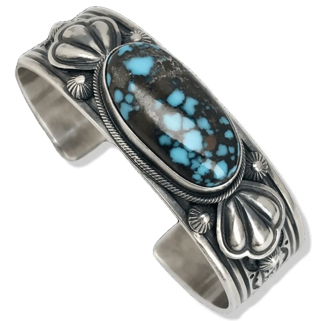 R. Bennet Hubei Turquoise Native American Made 925 Sterling Silver Cuff 1