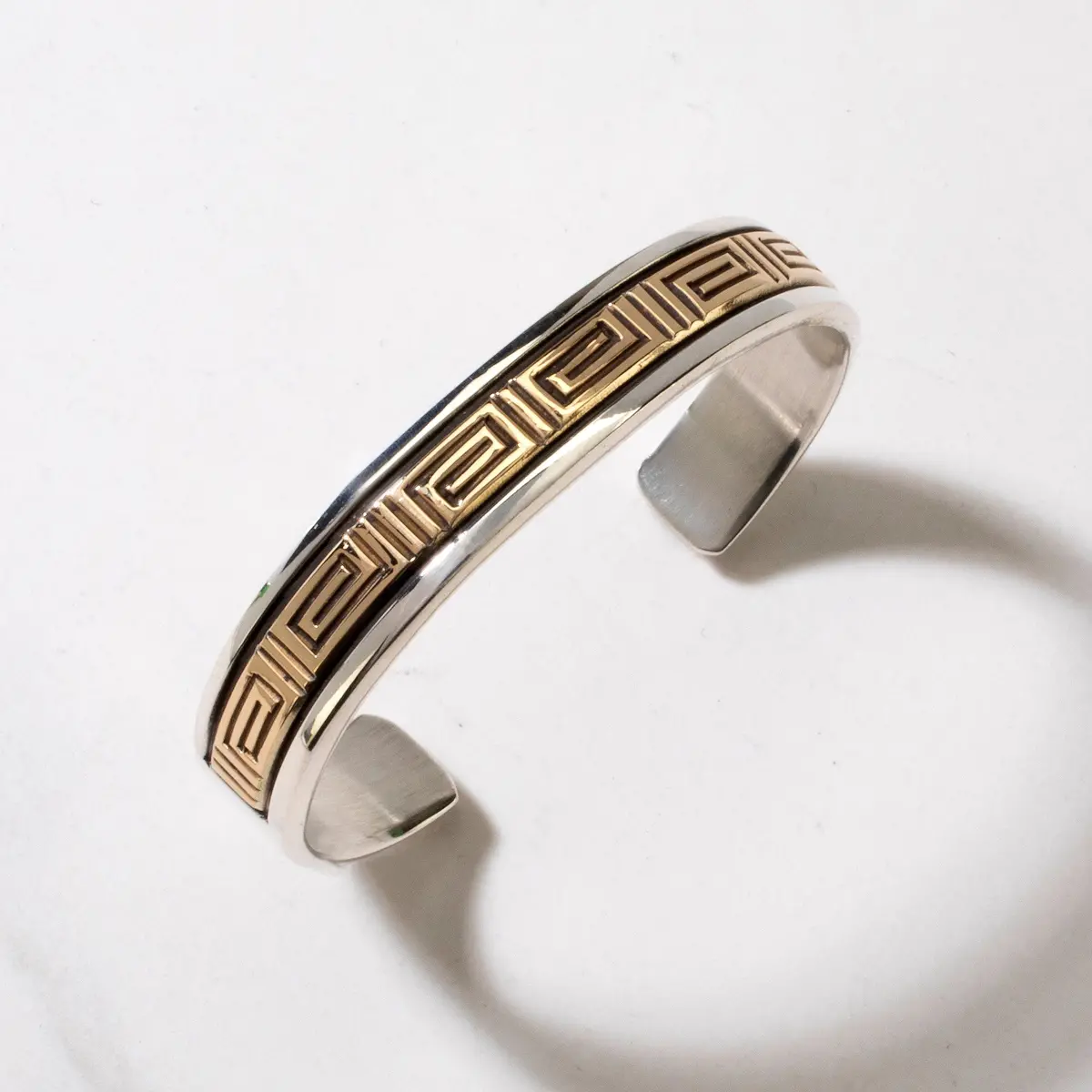 Ray Bennett Navajo 14K Gold & 925 Sterling Silver Usa Native American Made Cuff 1