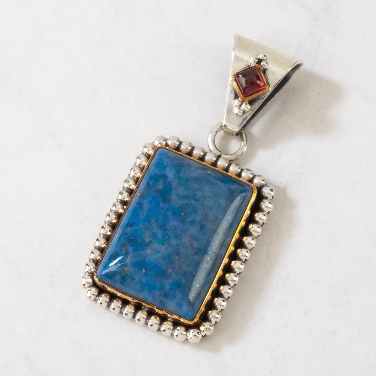 Roy Begay Denim Lapis & Citrine Navajo Usa Native American Made 925 Sterling Silver Pendant 1