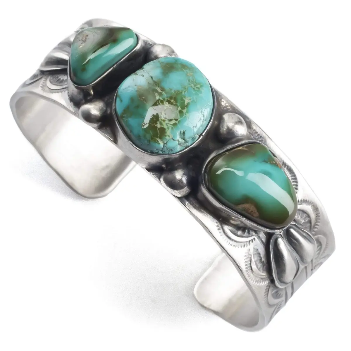 Royston Turquoise Native American Made 925 Sterling Silver Cuff 1