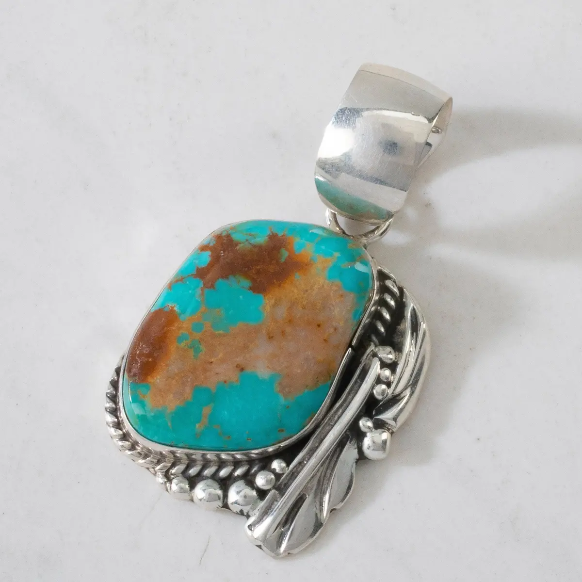 Royston Turquoise Usa Native American Made 925 Sterling Silver Pendant 1