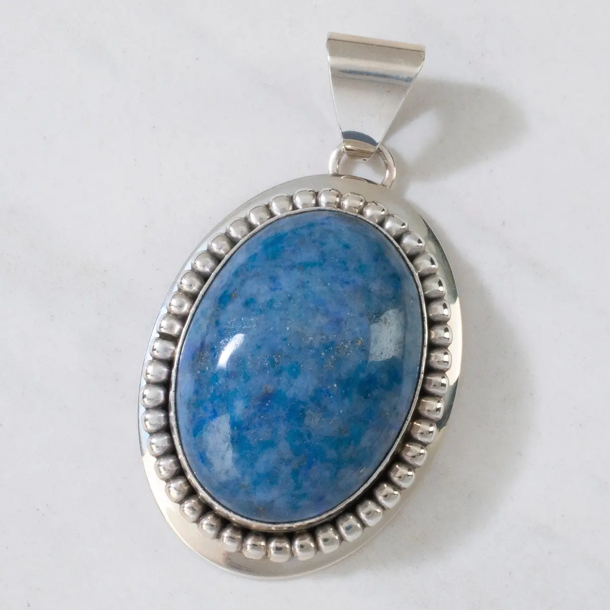 Russell Sam Denim Lapis Navajo Usa Native American Made 925 Sterling Silver Pendant 1