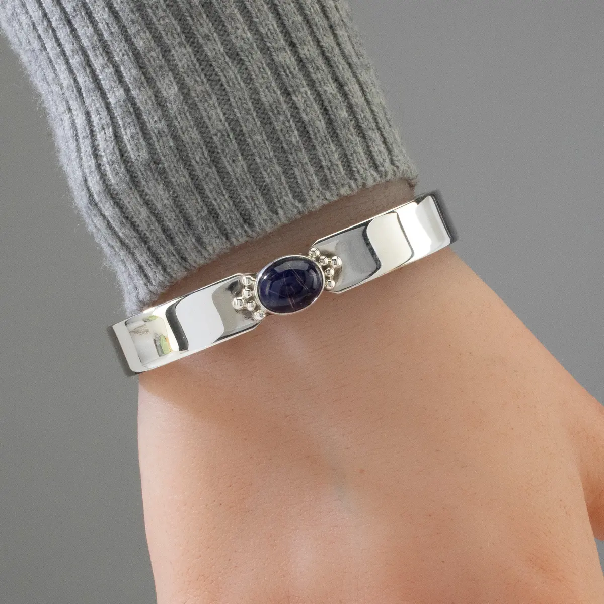 Rutilated Amethyst Navajo Usa Native American Made 925 Sterling Silver Cuff 2