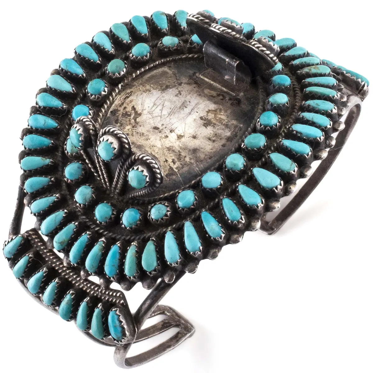 Glen Begay Navajo Kingman Turquoise Usa Native American Made 925 Sterling Silver Cuff 1