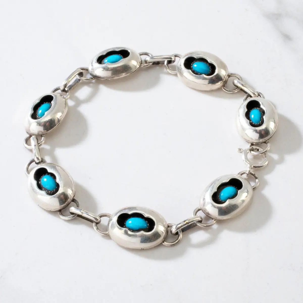 Sleeping Beauty Turquoise Navajo Usa Native American Made 925 Sterling Silver Cuff 1