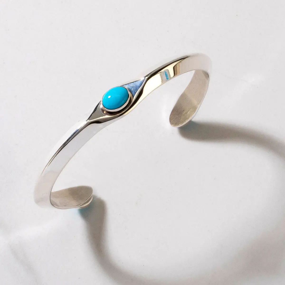 Sleeping Beauty Turquoise Navajo Usa Native American Made 925 Sterling Silver Cuff 1