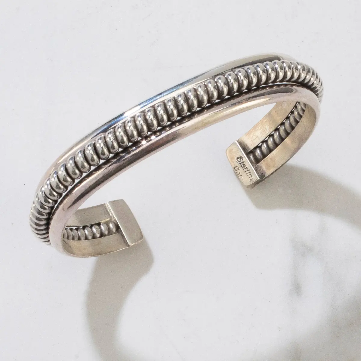 Tahe 925 Sterling Silver Navajo Usa Native American Made Cuff 1