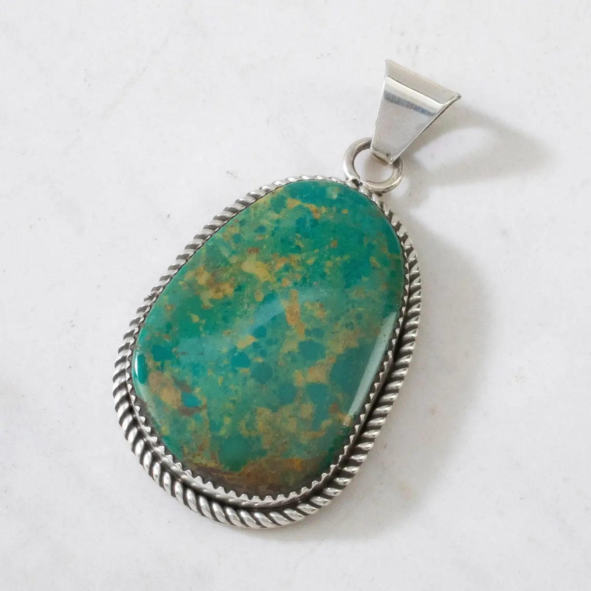 Turquoise Usa Native American Made 925 Sterling Silver Pendant 1