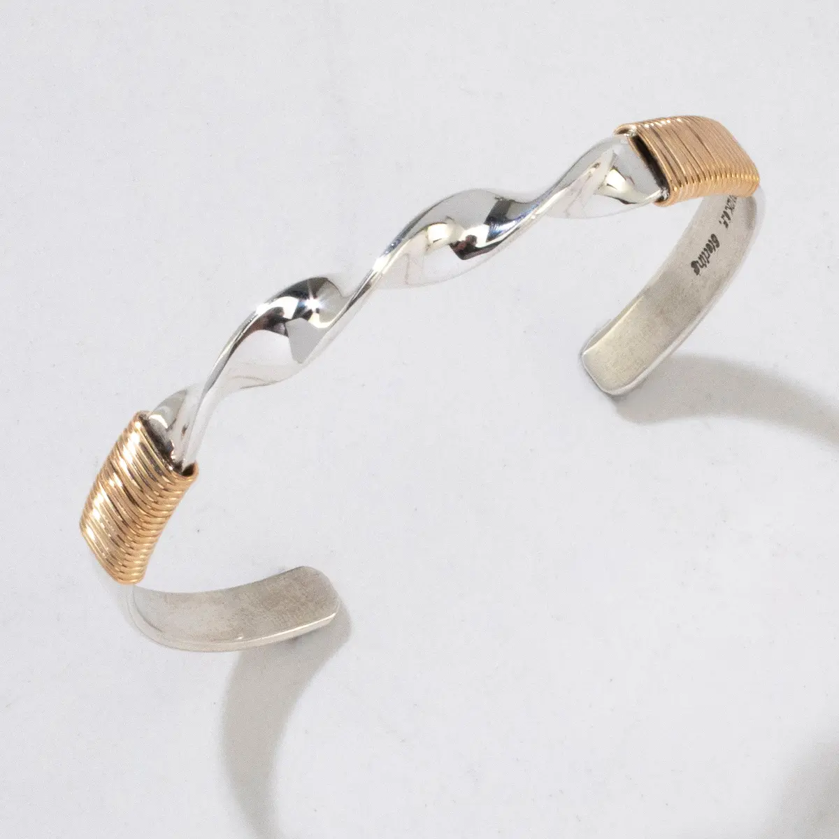 Twisted Navajo Usa Native American Made 12K Gold Filled & 925 Sterling Silver Cuff 1