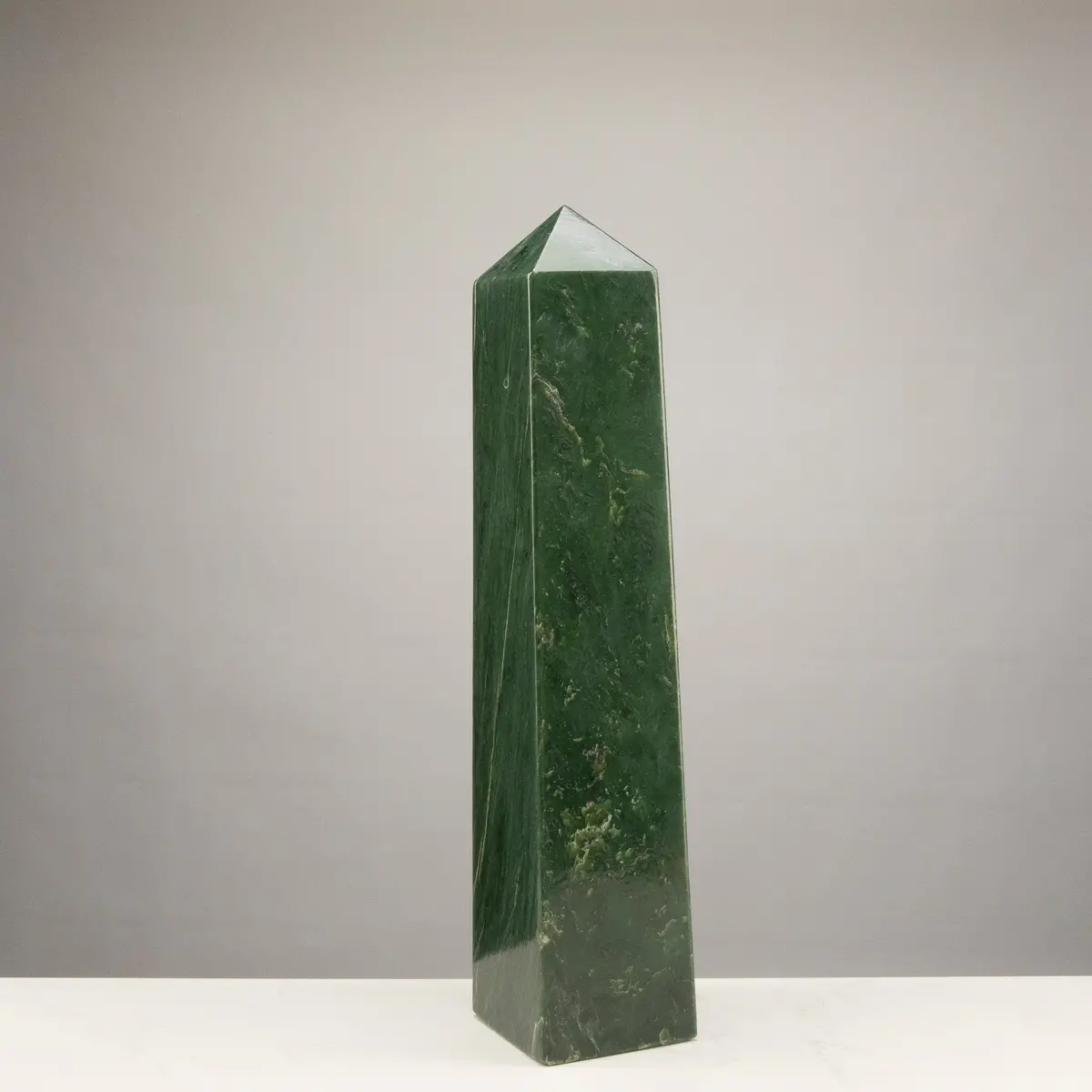 Freeform Nephrite Jade Obelisk From Afghanistan - 24" / 49 Lbs 1