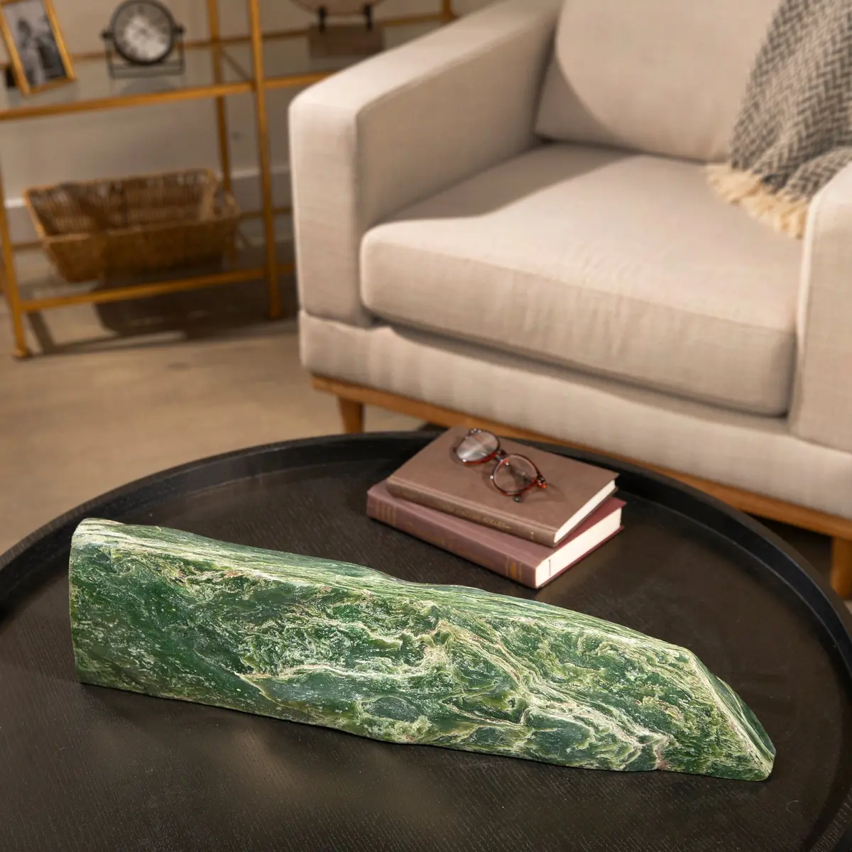 Freeform Nephrite Jade Tower From Afghanistan - 26" / 36 Lbs 1