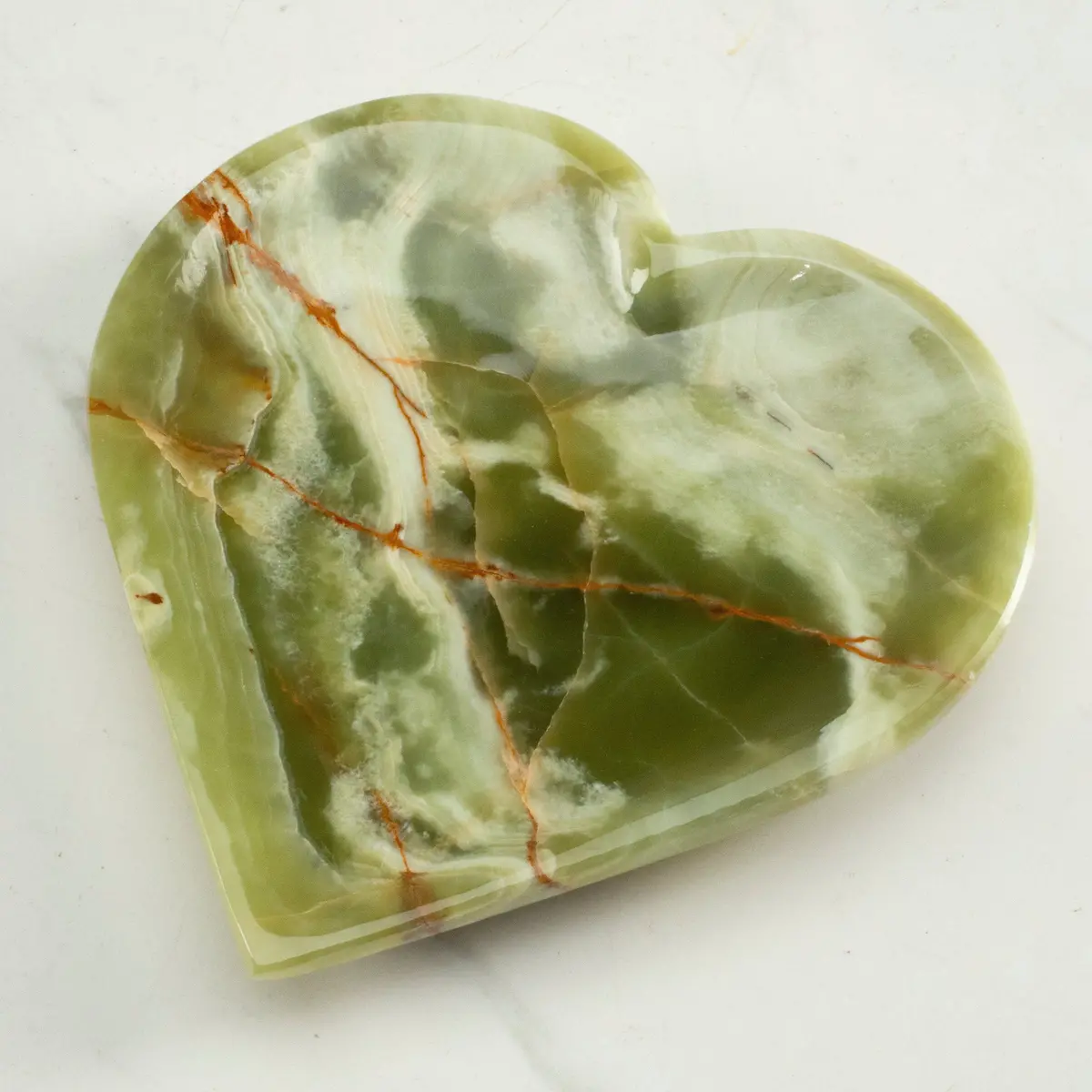 6" Green Onyx Heart 1
