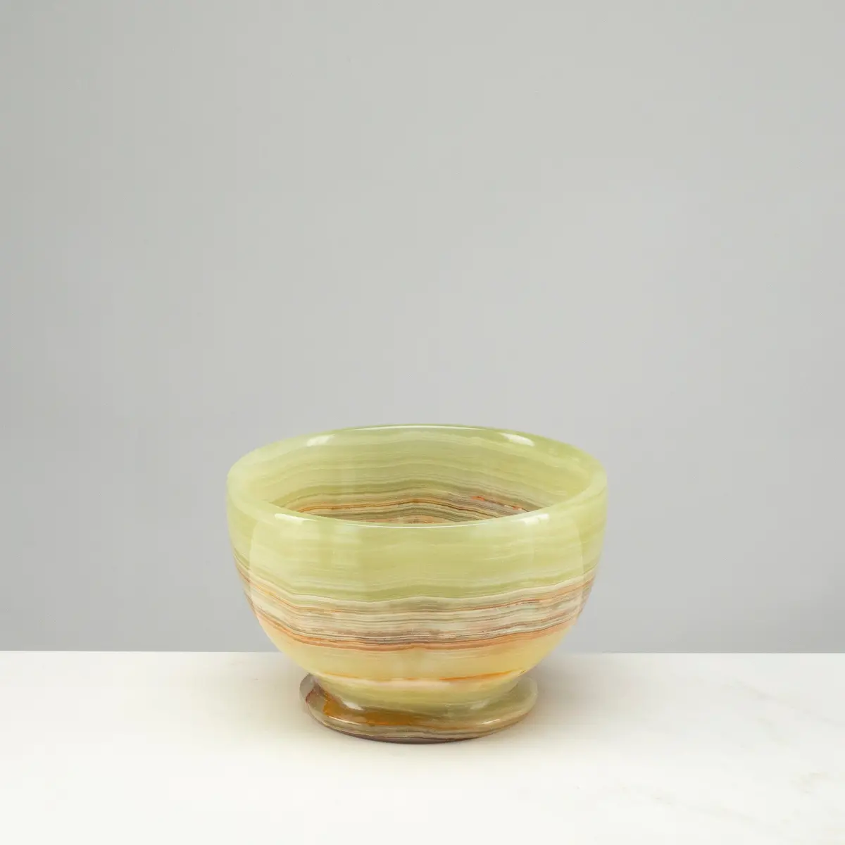 6" Pakistan Green Onyx Bowl With Stand 1