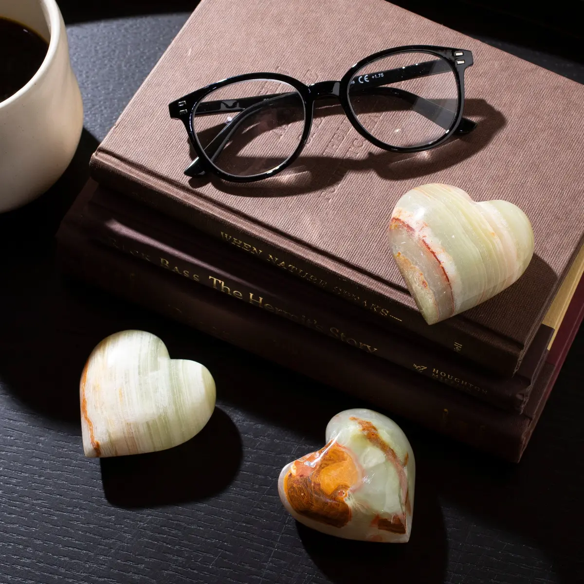 Pakistan Green Onyx Heart Carving - 2.5" 2