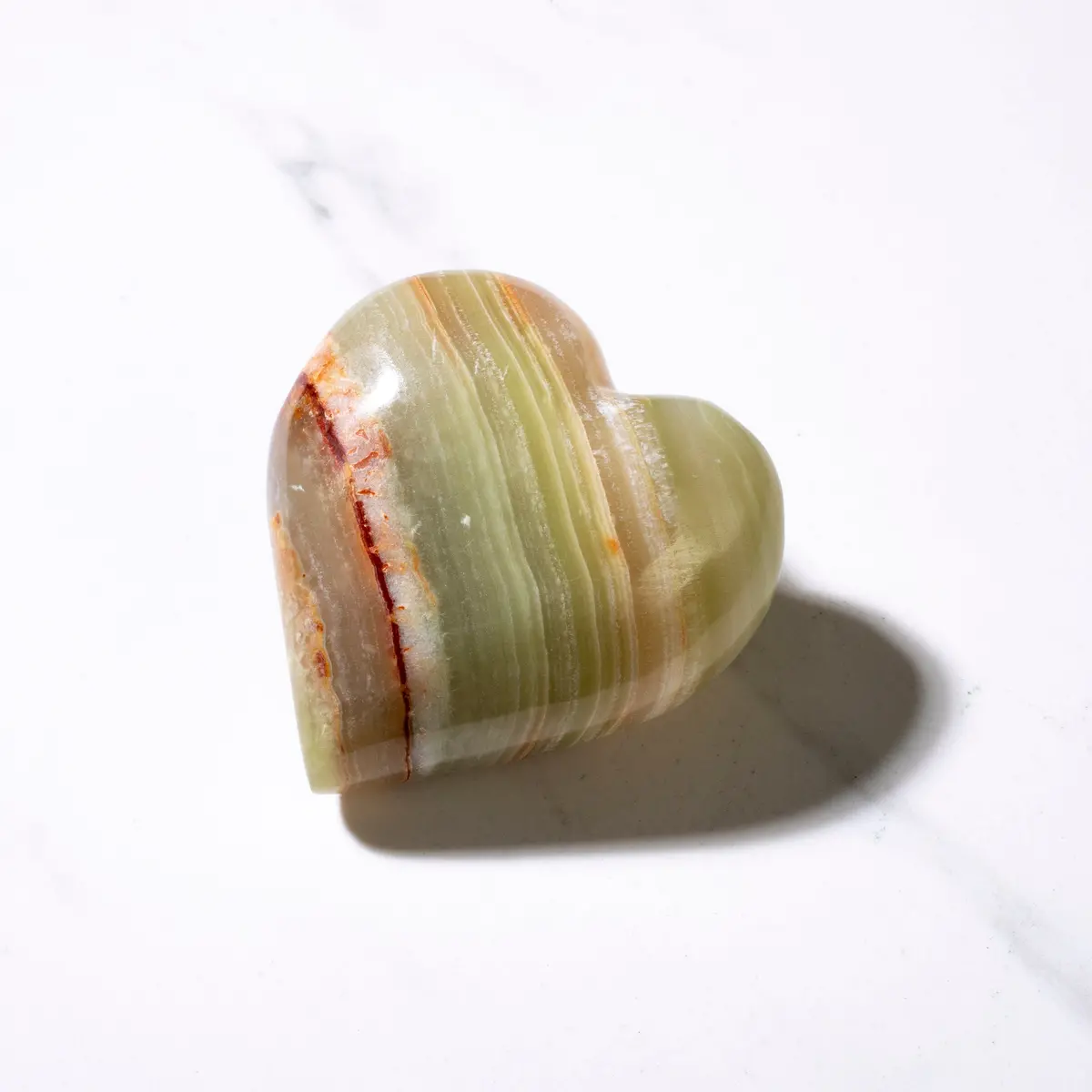 Pakistan Green Onyx Heart Carving - 2.5" 1