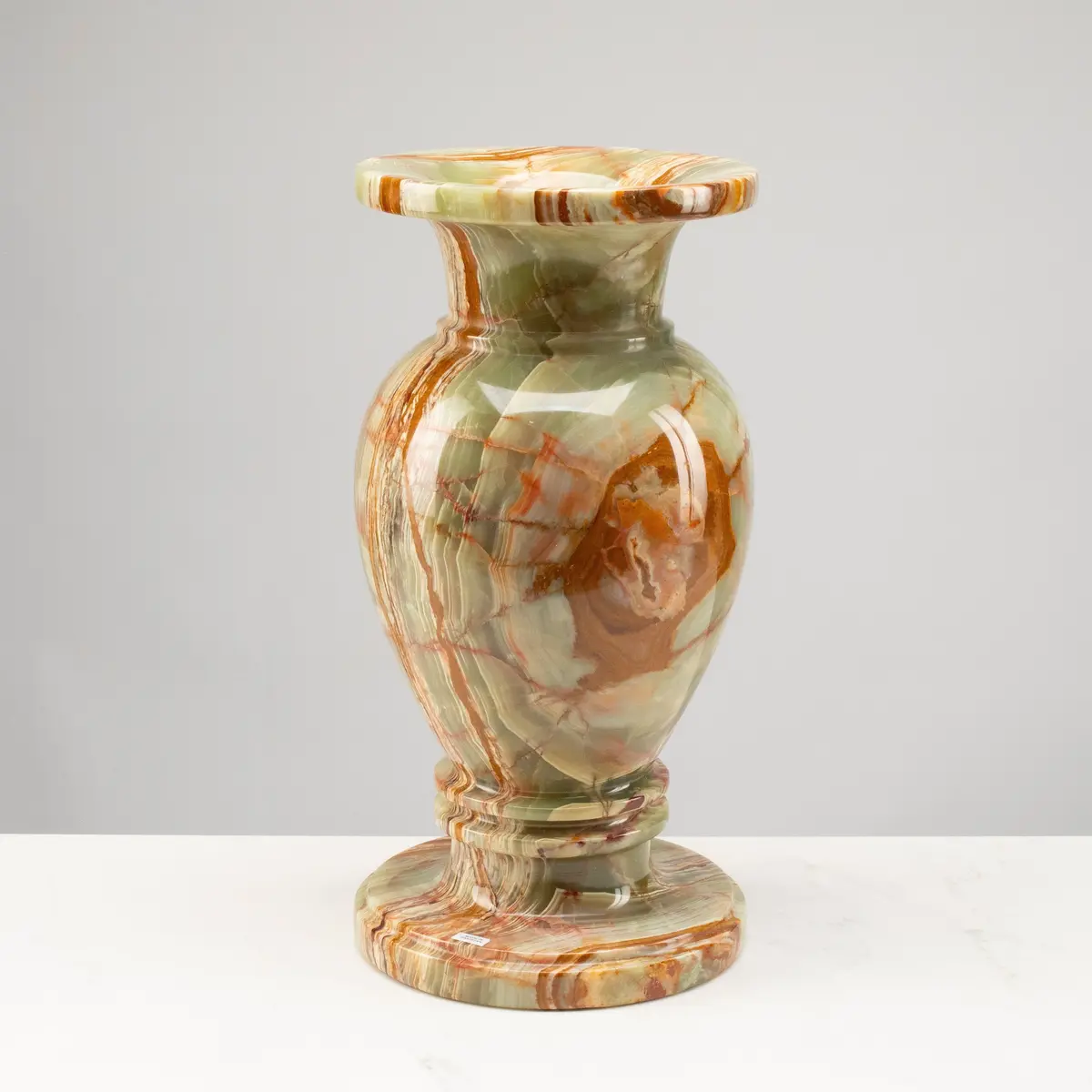 Pakistan Green Onyx Vase - 16" 1