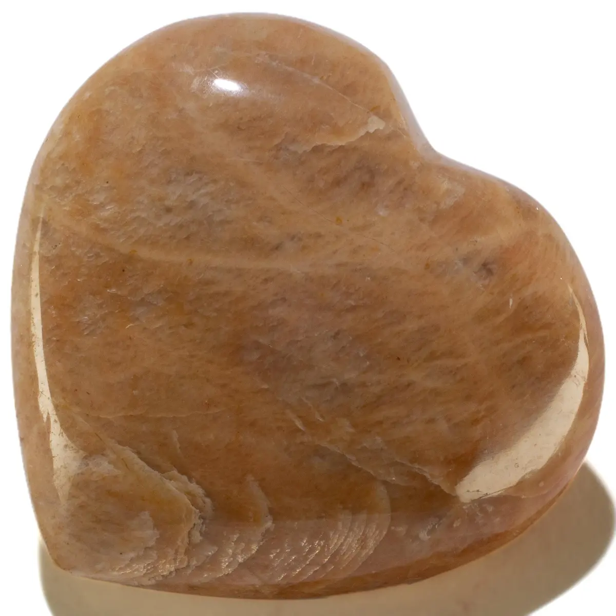 Peach Moonstone Gemstone Heart Carving 160G / 3In. 1