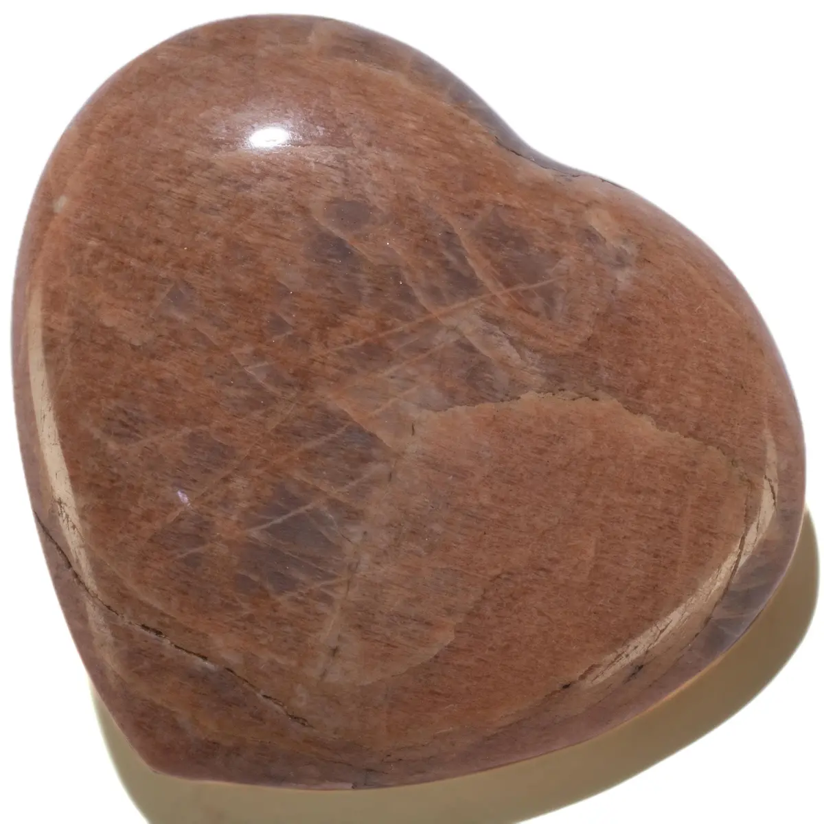 Peach Moonstone Gemstone Heart Carving 420G / 4In. 1