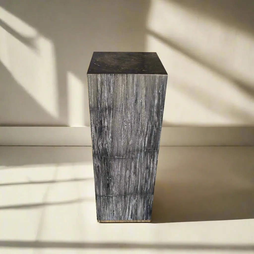 Petrified Wood Hollow Square Pedestal From Indonesia - 39" / 189 Lbs 1