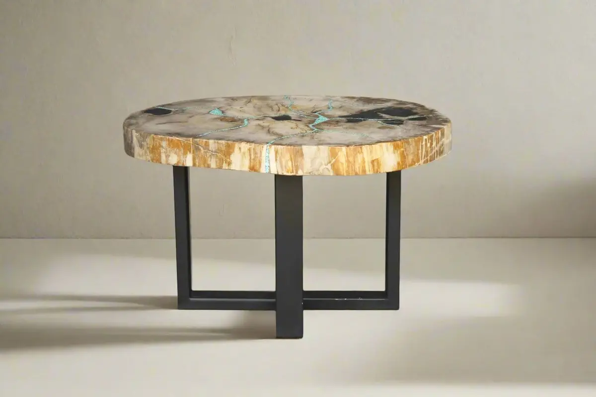 Petrified Wood Round Coffee Table 28" / 112 Lbs 1