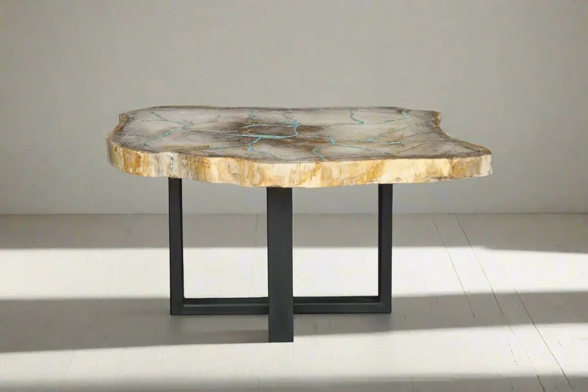 Petrified Wood Round Coffee Table 35" / 150 Lbs 1