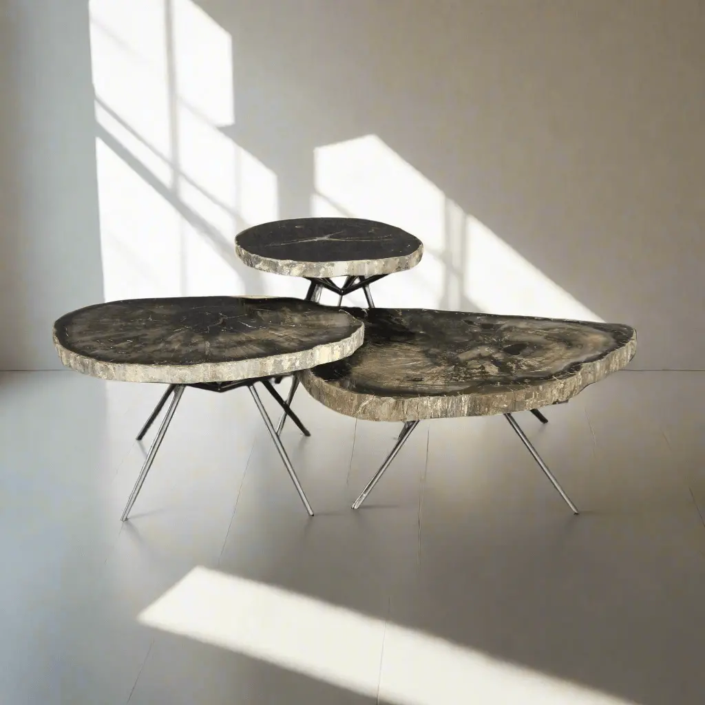 Petrified Wood Round Coffee (Table C) 39" / 143 Lbs 1