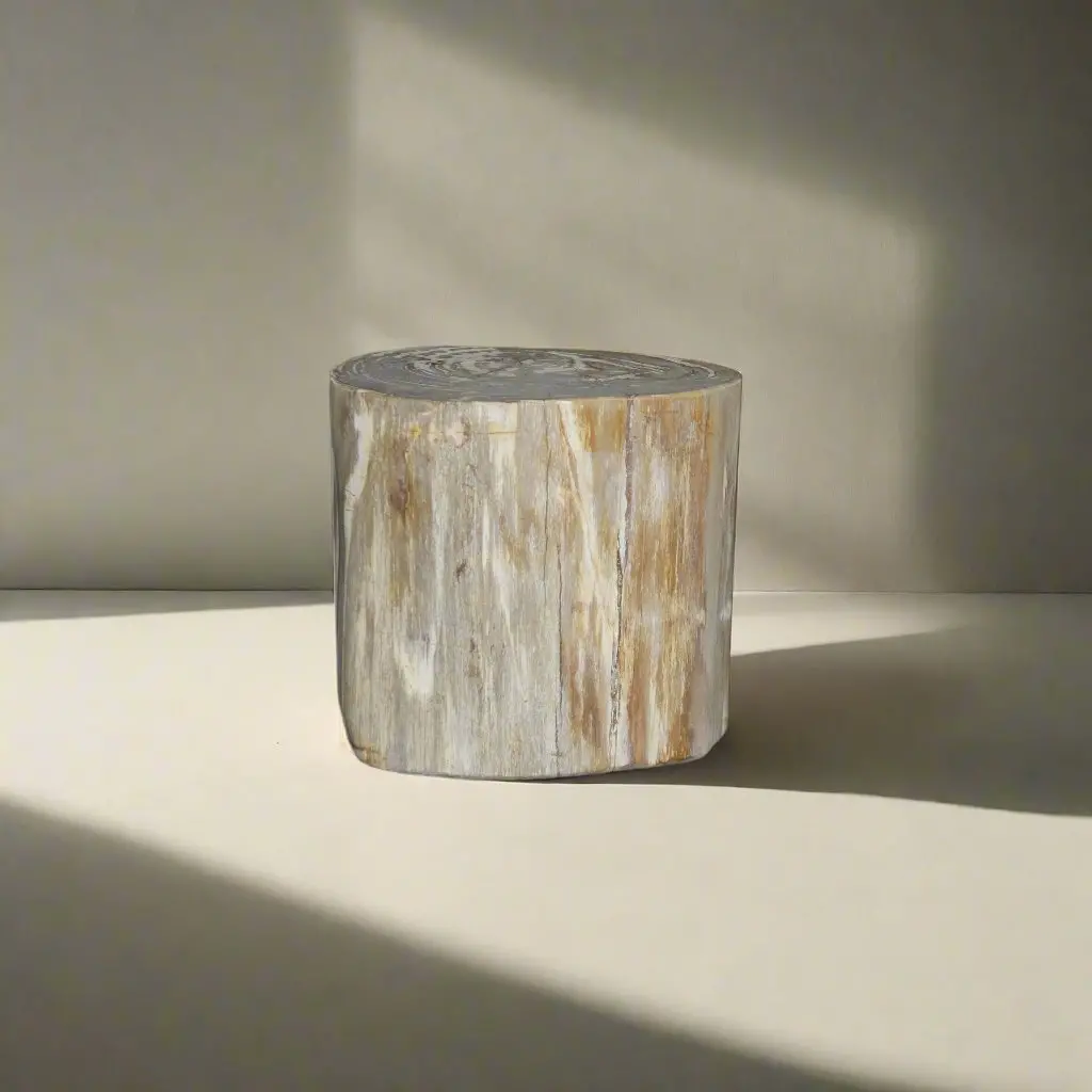 Petrified Wood Round Stump / Stool 16" / 212Lbs 1