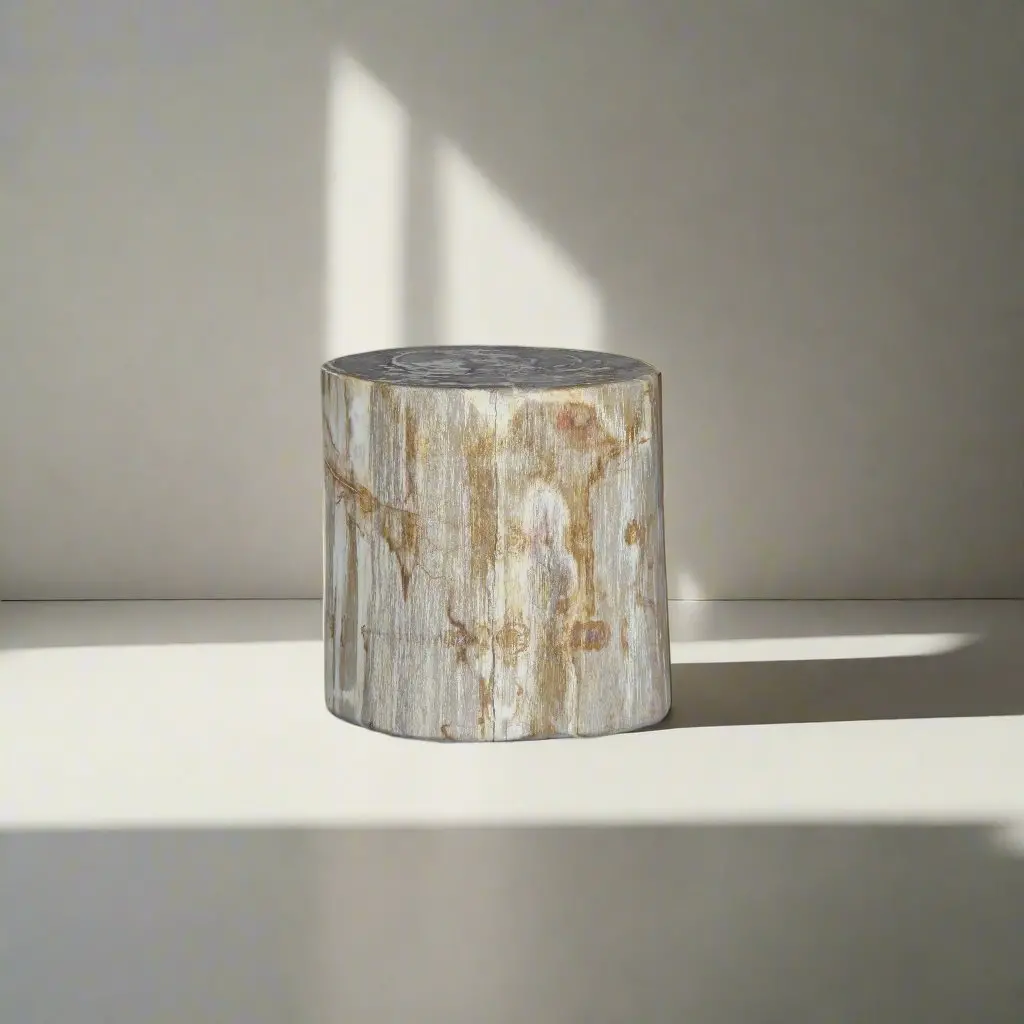 Petrified Wood Round Stump / Stool 16" / 216Lbs 1