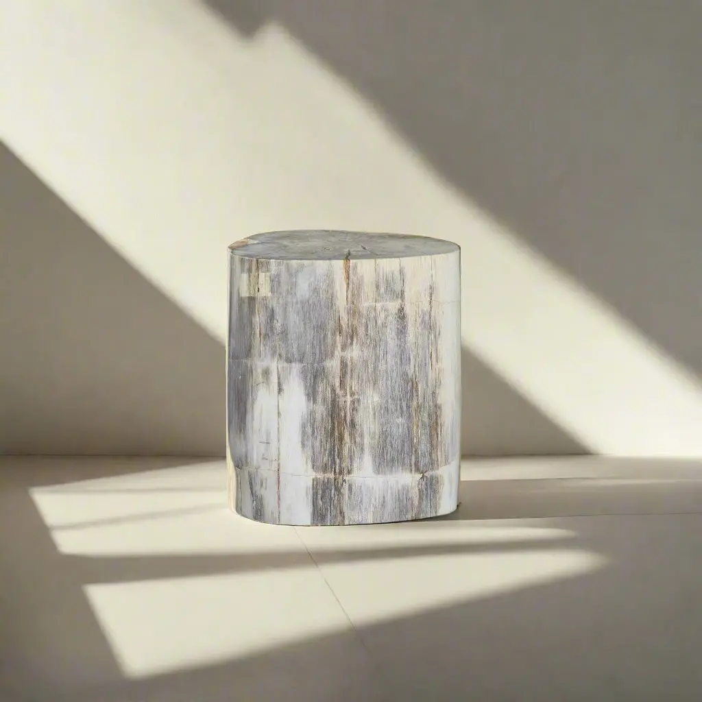 Petrified Wood Round Stump / Stool 18" / 245Lbs 1