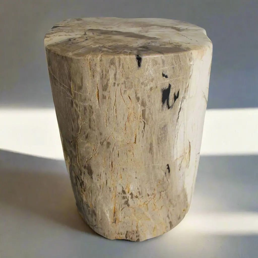 Petrified Wood Round Stump / Stool From Indonesia - 16" / 172 Lbs 1