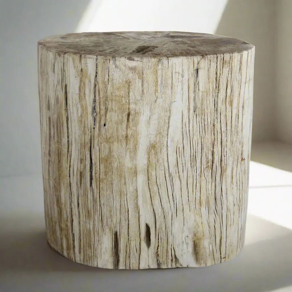 Petrified Wood Round Stump / Stool From Indonesia - 16" / 181 Lbs 1