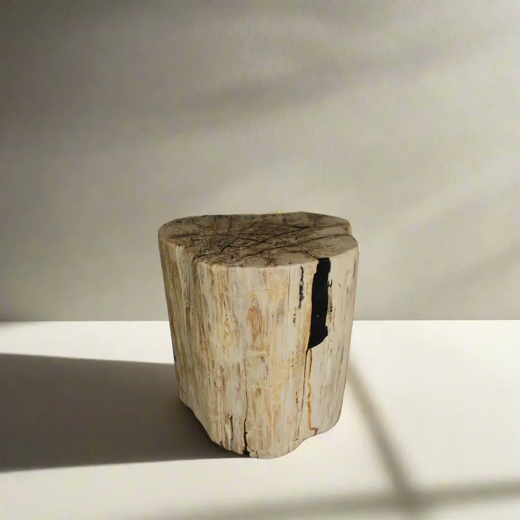 Petrified Wood Round Stump / Stool From Indonesia - 16" / 240 Lbs 1