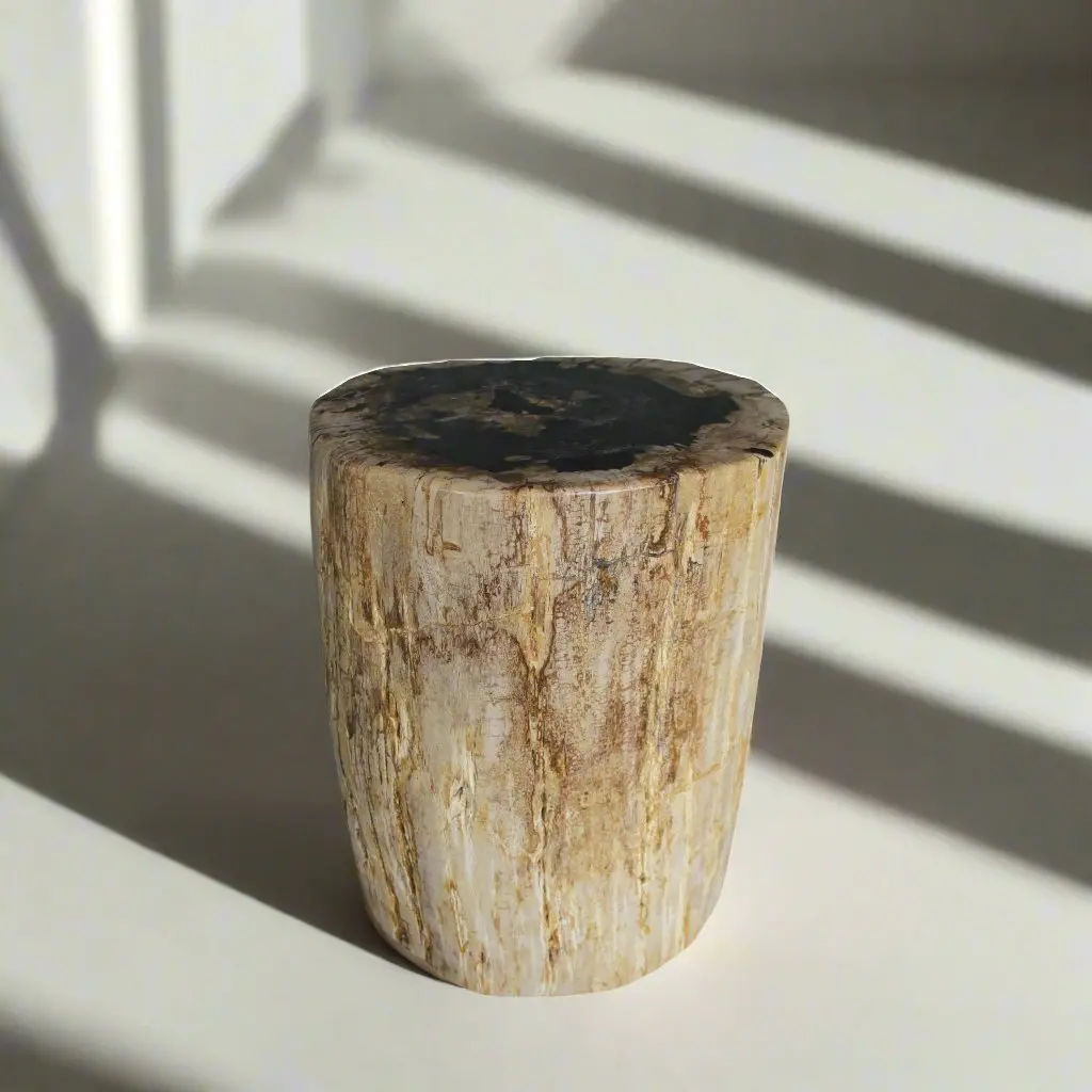 Petrified Wood Round Stump / Stool From Indonesia - 18" / 266 Lbs 1