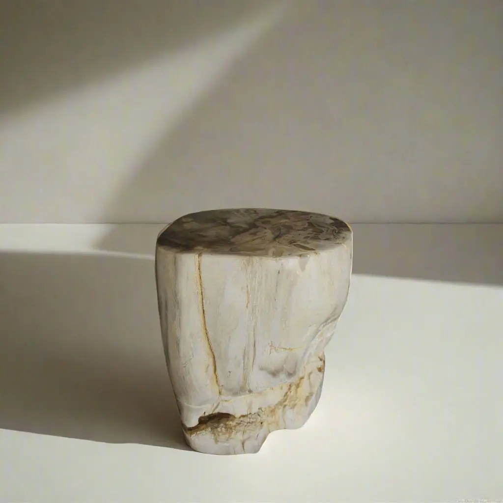 Petrified Wood Round Stump / Stool From Indonesia - 43" / 191 Lbs 1