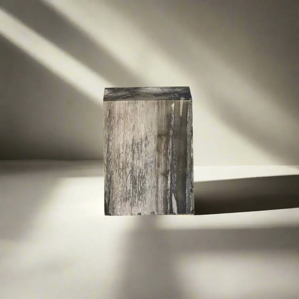 Petrified Wood Square Stump / Stool 18" / 251 Lbs 1