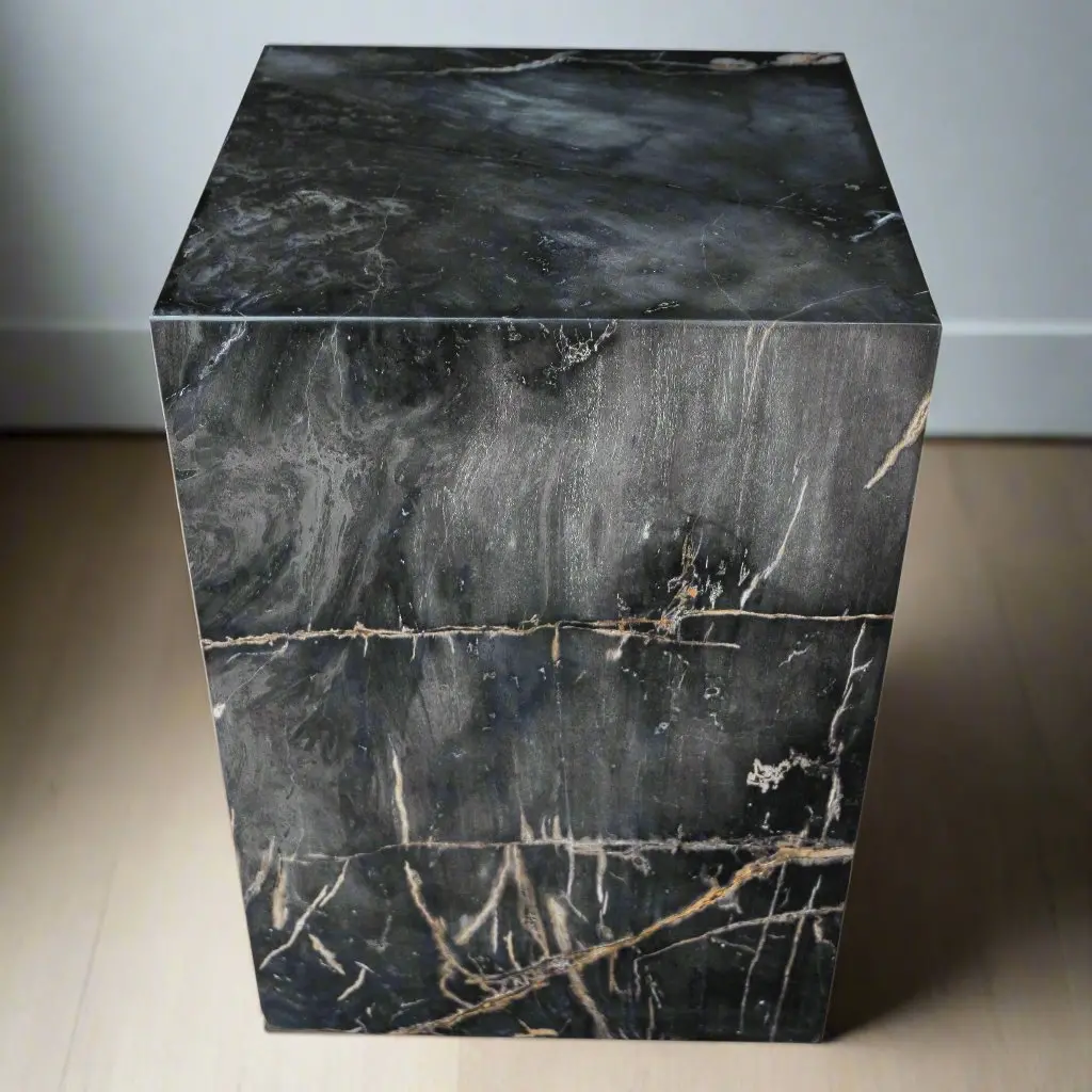 Polished Petrified Wood Square Stump / Stool From Indonesia - 18" / 247 Lbs 1