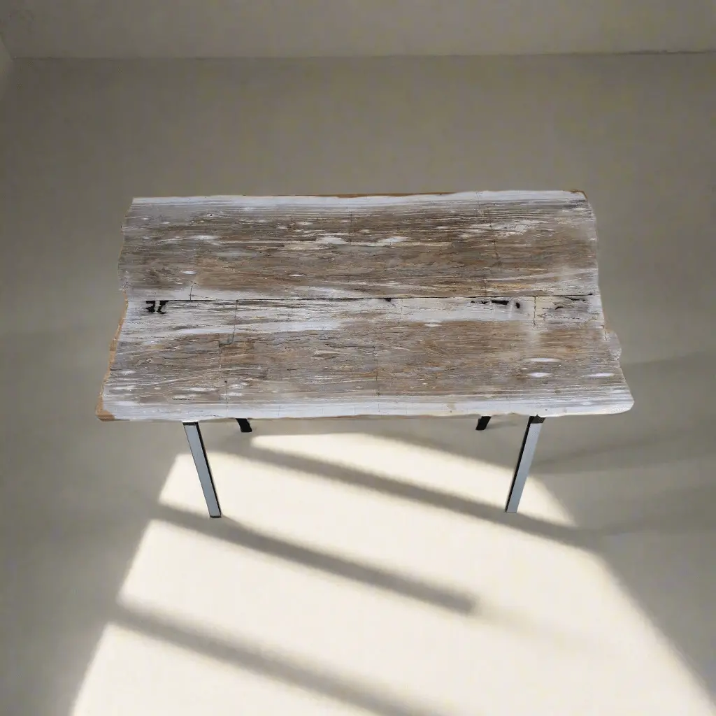 Polished Petrified Wood Table From Indonesia - 82" / 494 Lbs 1