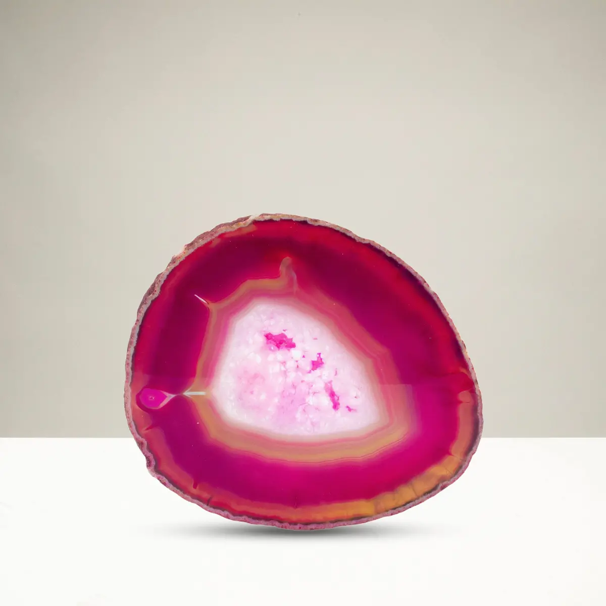 Pink Agate Slice Drink Coaster 1