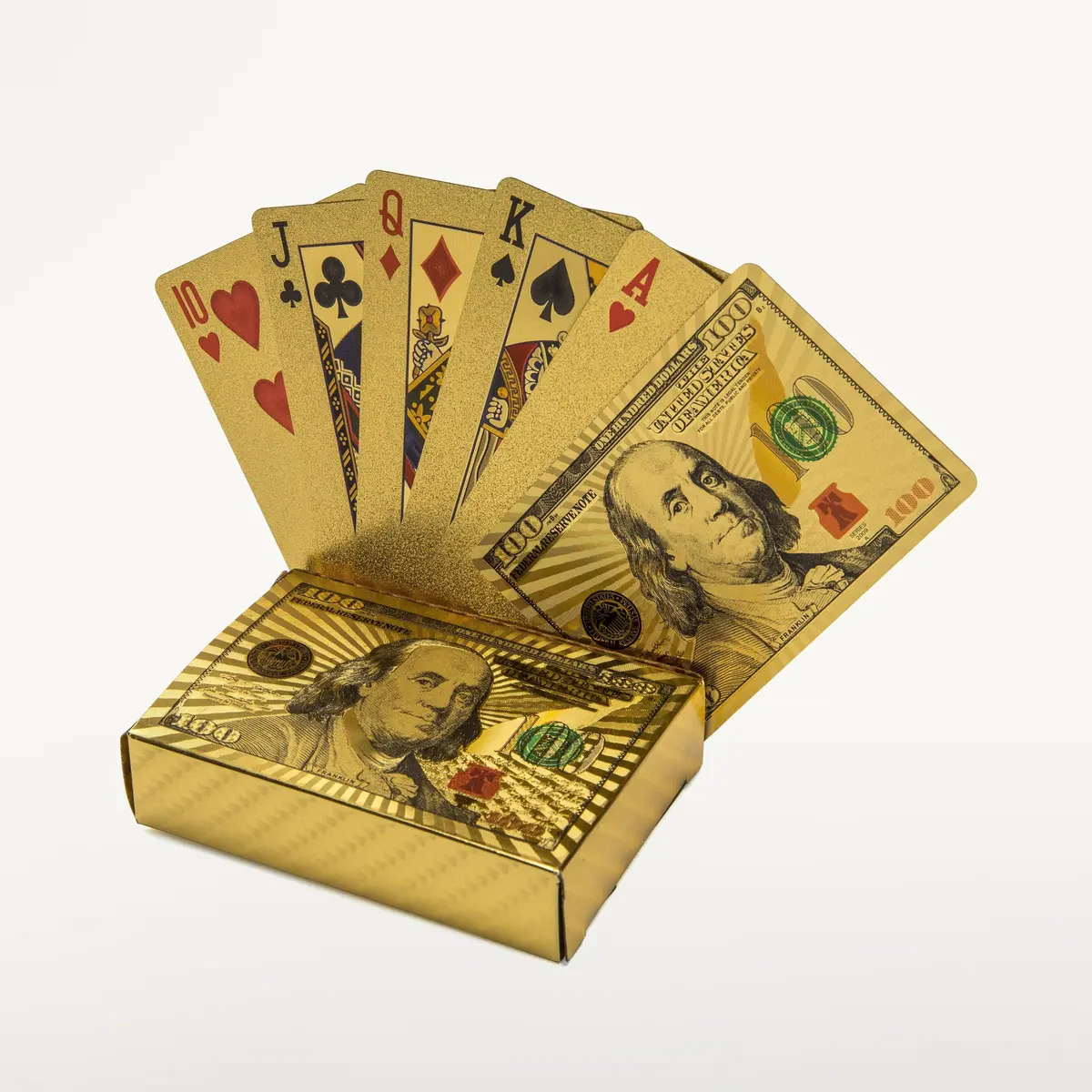 $100 Gold Playing Cards 1
