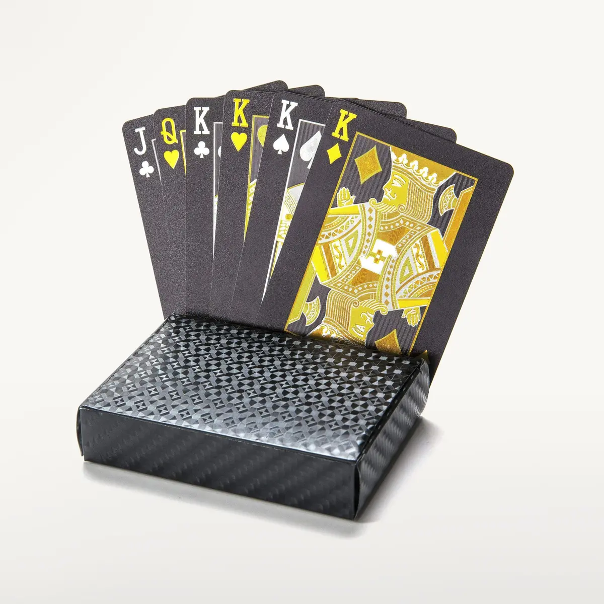 Black Poker Playing Cards With Gold Foil 1