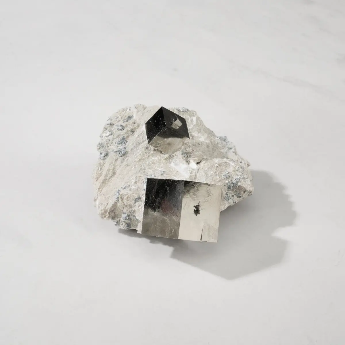 Natural Pyrite Cube Cluster In Matrix From Spain - 3" / 190 Grams 1
