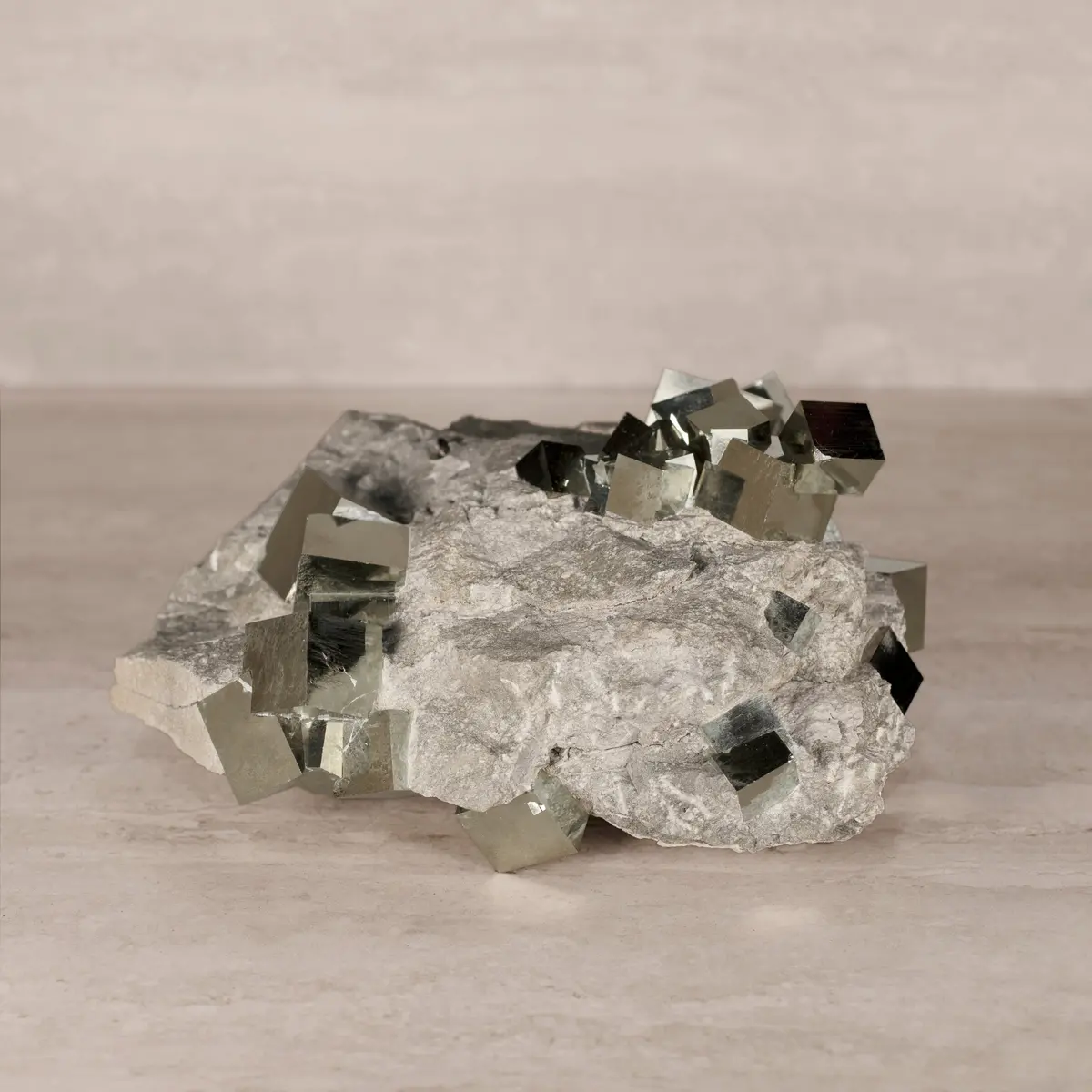 Natural Pyrite Cube Cluster In Matrix From Spain - 9.5" / 13 Lbs 1