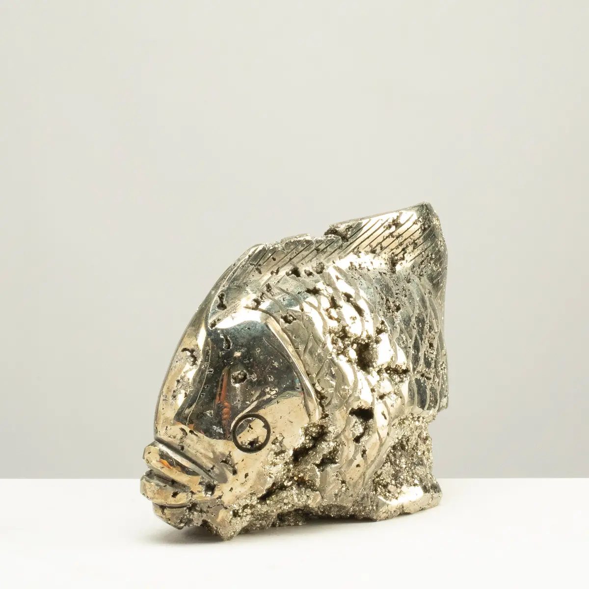 Peruvian Pyrite Fish Carving 7" / 5.1Lbs 1
