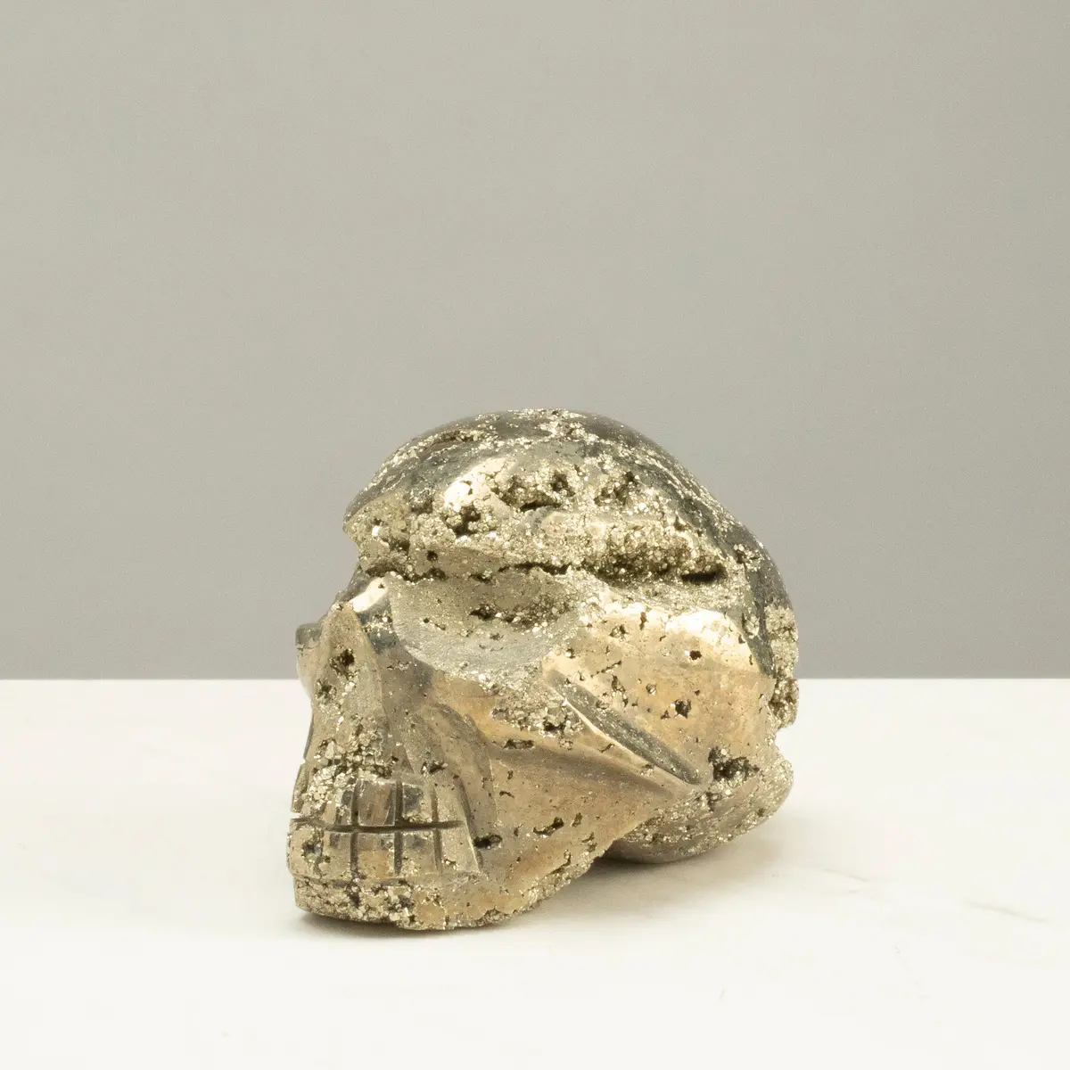 Peruvian Pyrite Skull Carving 3" / 0.8Lbs 1