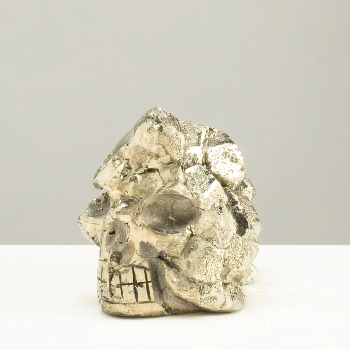 Peruvian Pyrite Skull Carving 5" / 3.6Lbs 1