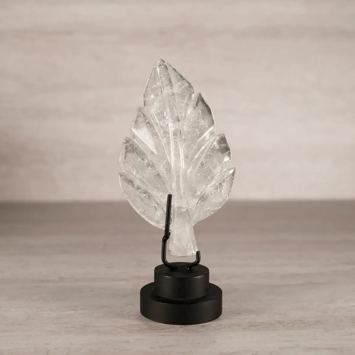 Natural Brazilian Quartz Leaf On Custom Stand - 9.25" / 480 G 1